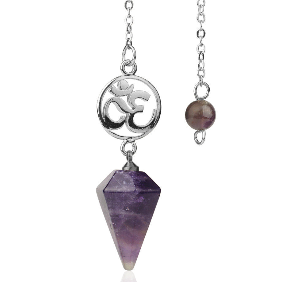 Crystal Pendulum with Om Charm - DARK MOON