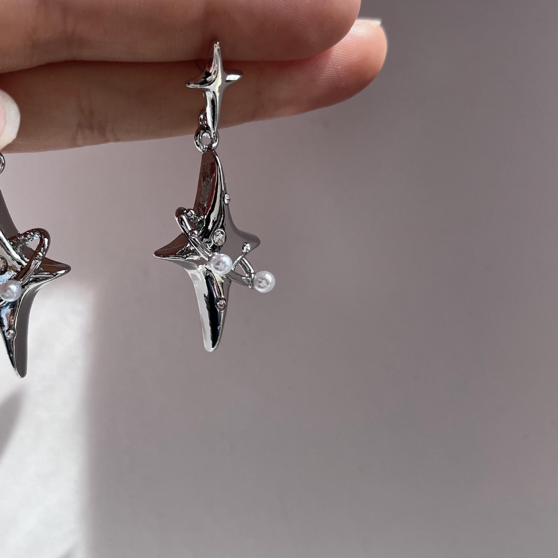 Sparkle Planet & Stars Earrings - DARK MOON