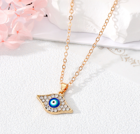 Crystal Evil Eye Necklace - DARK MOON