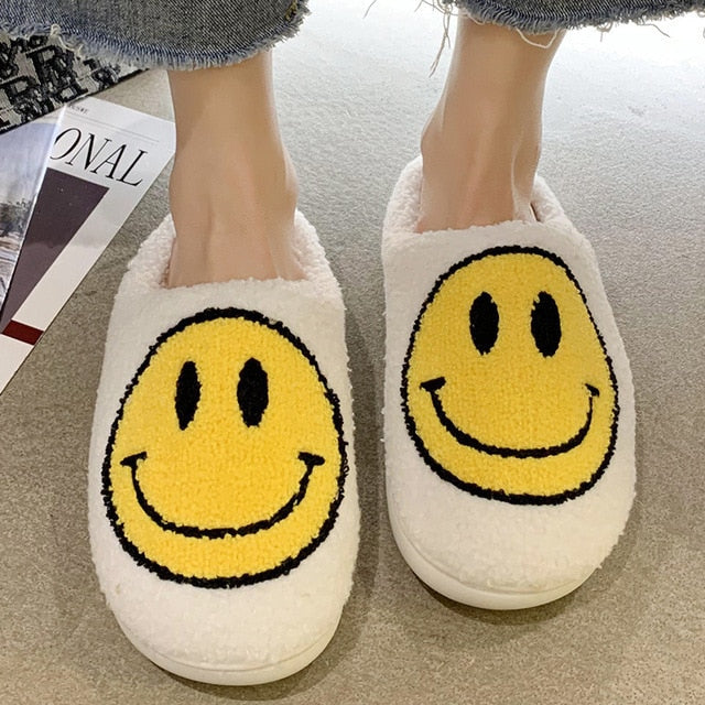 Smiley Face Slippers - DARK MOON