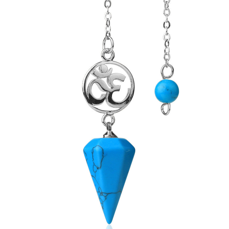 Crystal Pendulum with Om Charm - DARK MOON