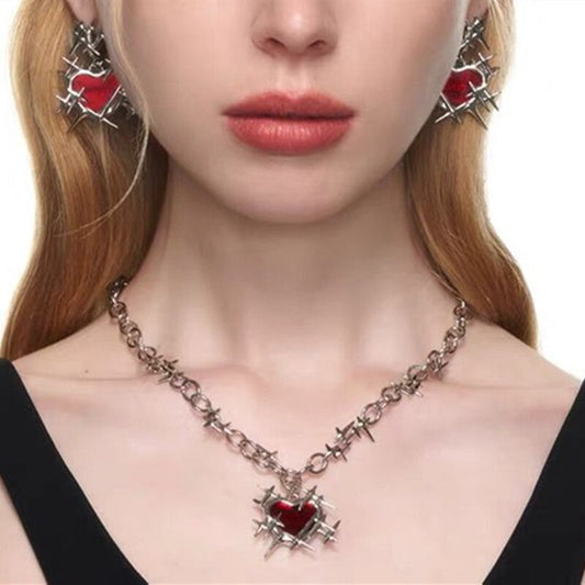 Heart of Thorns Earrings & Necklace - DARK MOON