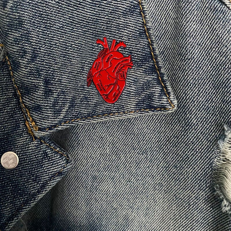 Anatomical Heart Enamel Pin - DARK MOON