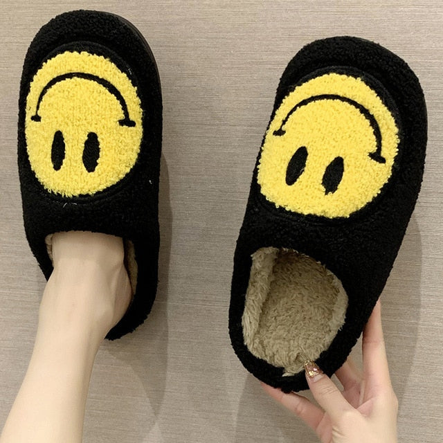 Smiley Face Slippers - DARK MOON