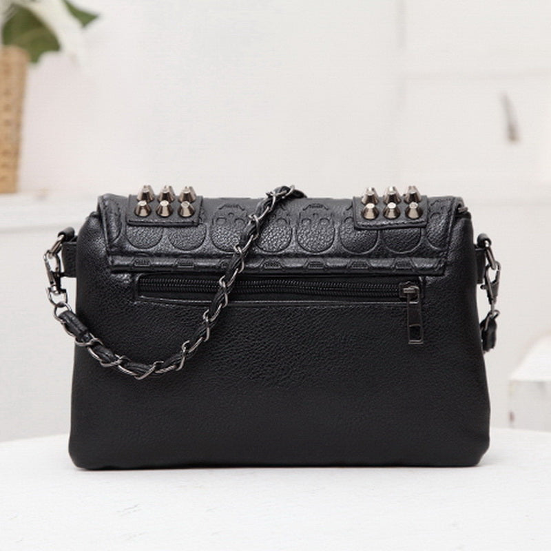 Skull & Stud Shoulder Bag - DARK MOON