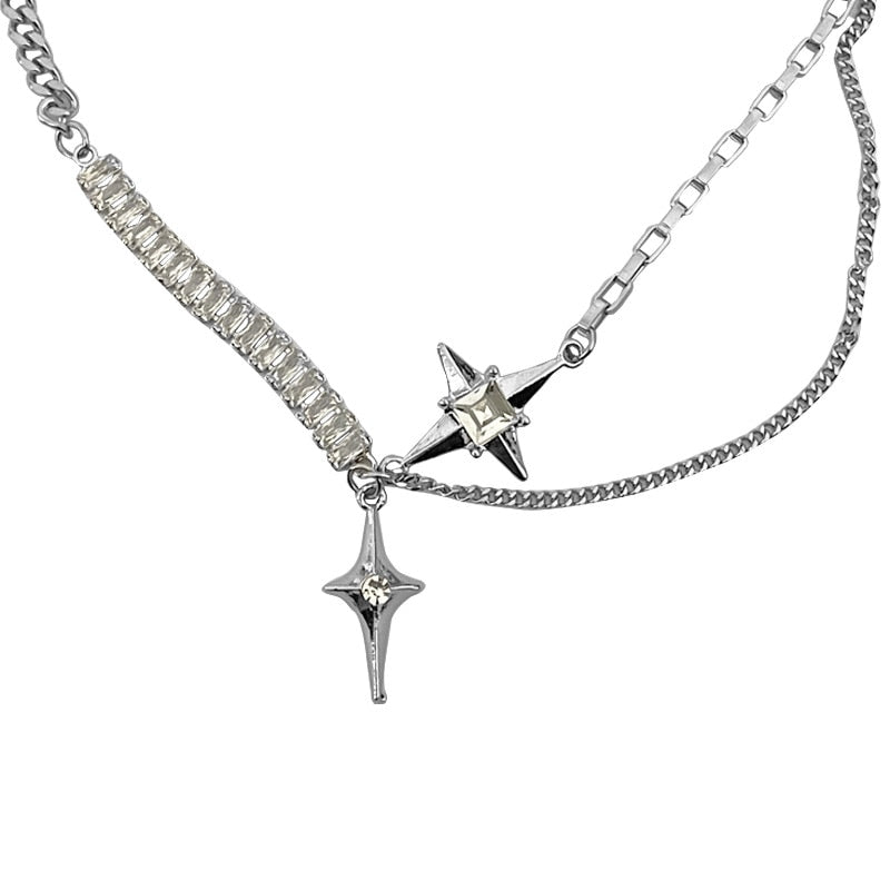 Sparkle Star Cross Necklace - DARK MOON