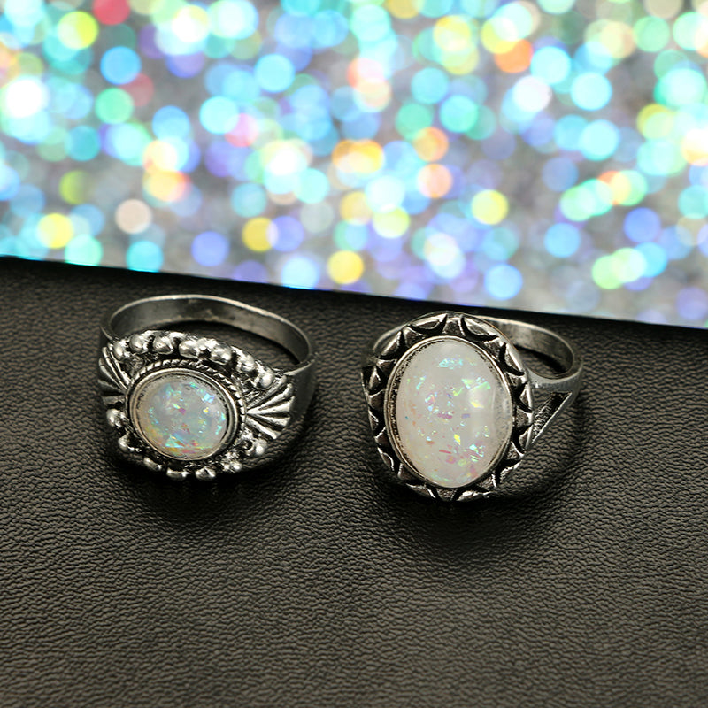 Opal Ring Set - DARK MOON