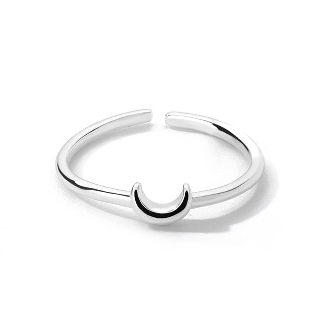 Simple Crescent Moon Ring - DARK MOON