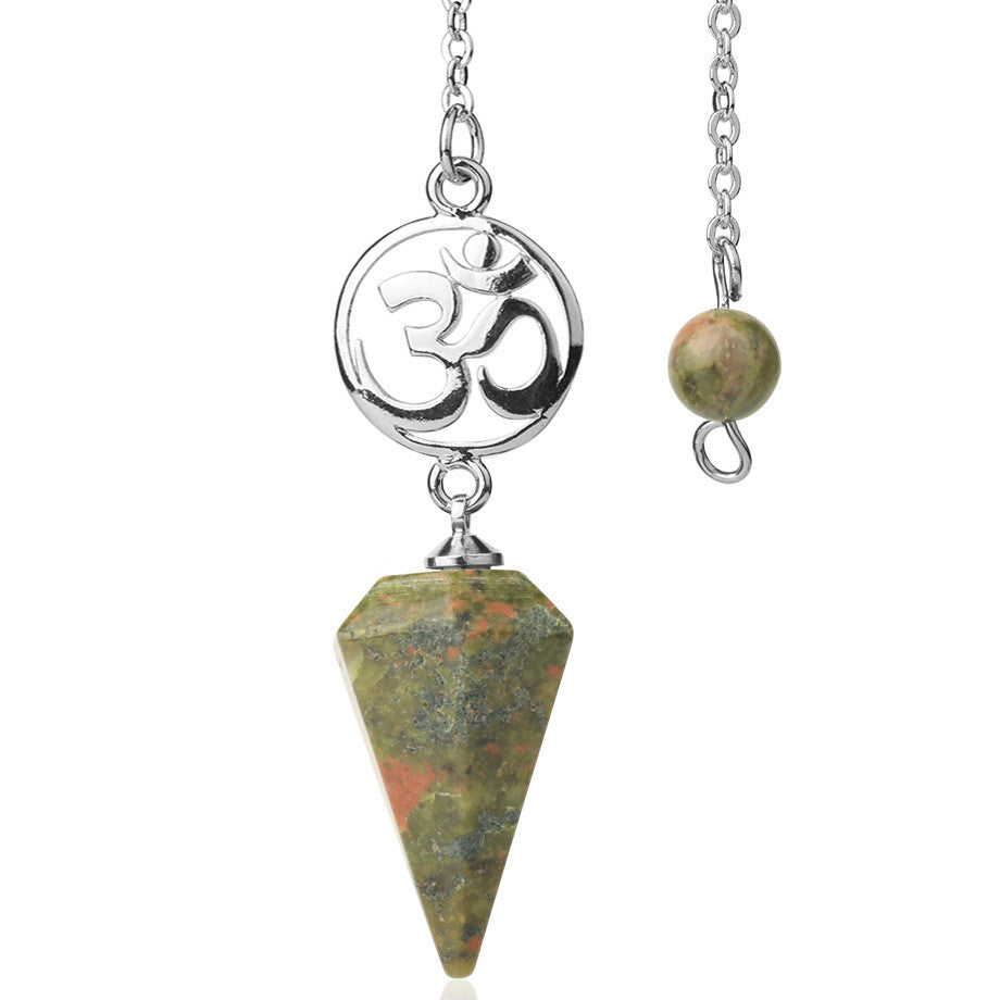 Crystal Pendulum with Om Charm - DARK MOON