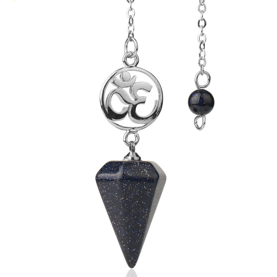 Crystal Pendulum with Om Charm - DARK MOON