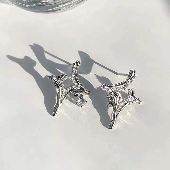 Asterism Rhinestone Earrings - DARK MOON