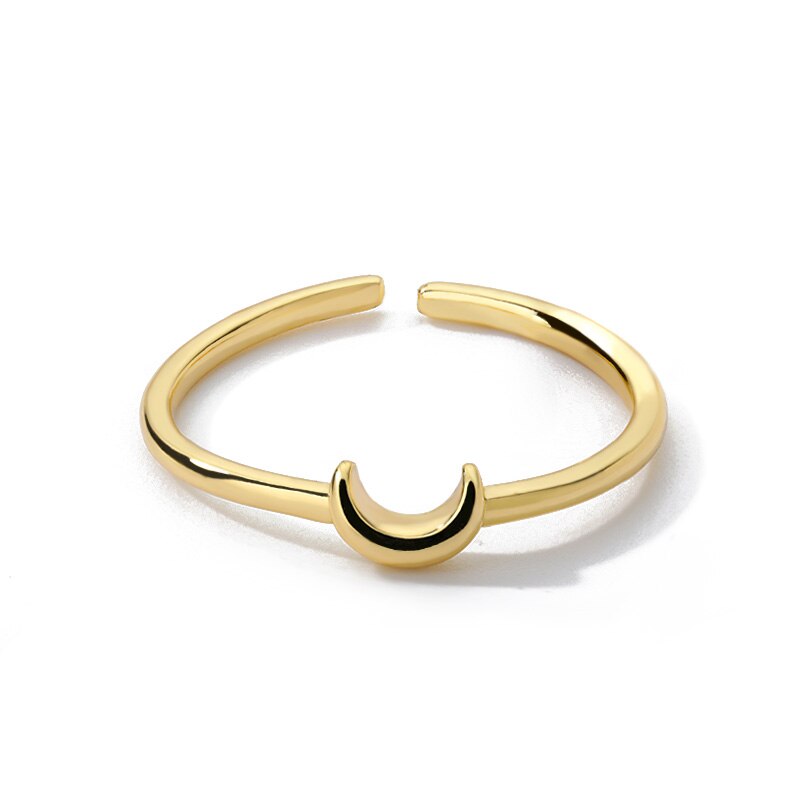 Simple Crescent Moon Ring - DARK MOON