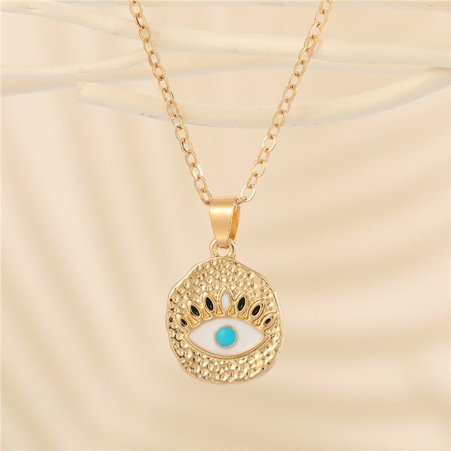 Crystal Evil Eye Necklace - DARK MOON