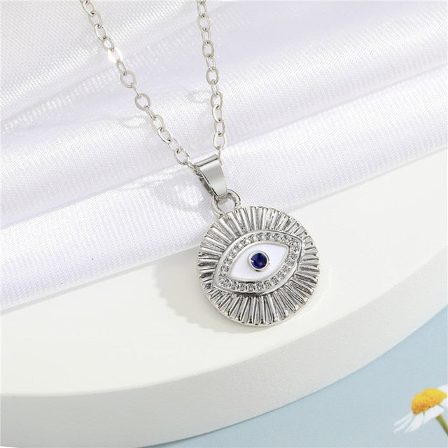 Crystal Evil Eye Necklace - DARK MOON