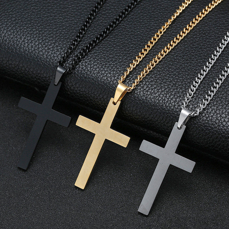 Metal Cross Necklace - DARK MOON