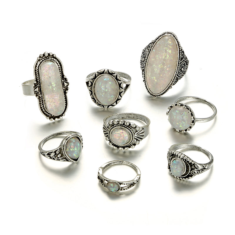 Opal Ring Set - DARK MOON