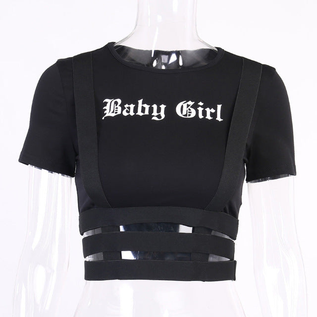 Baby Girl Harness Crop Top - DARK MOON