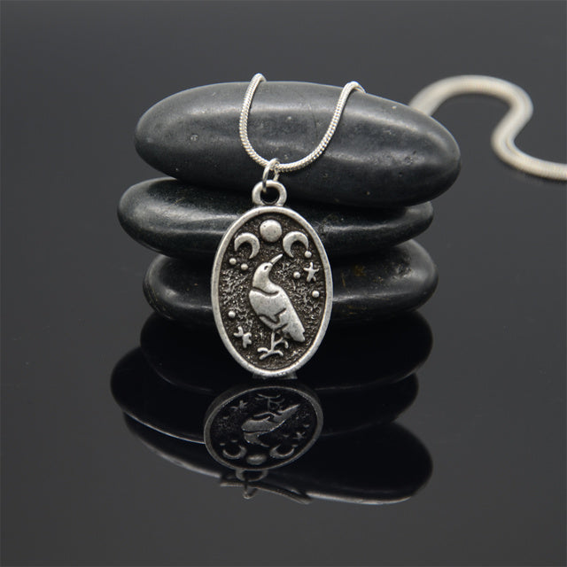 Raven & Moons Necklace - DARK MOON