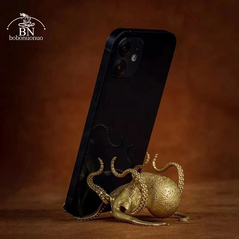 Metal Octopus Phone Stand - DARK MOON