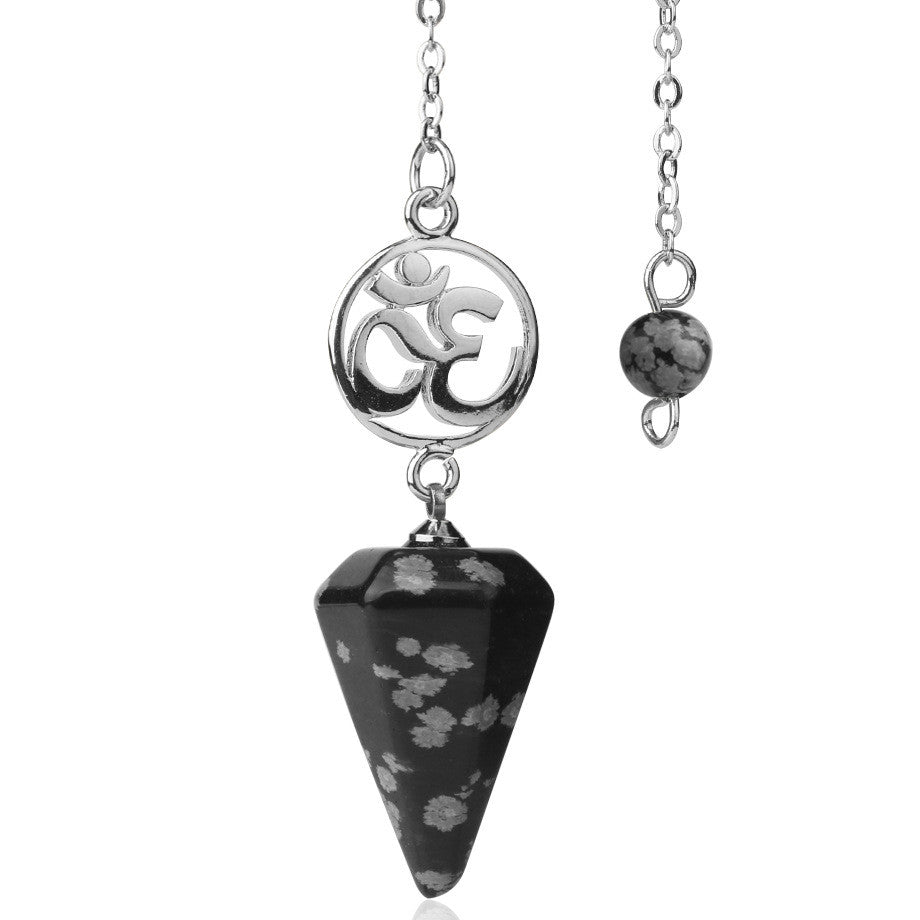 Crystal Pendulum with Om Charm - DARK MOON