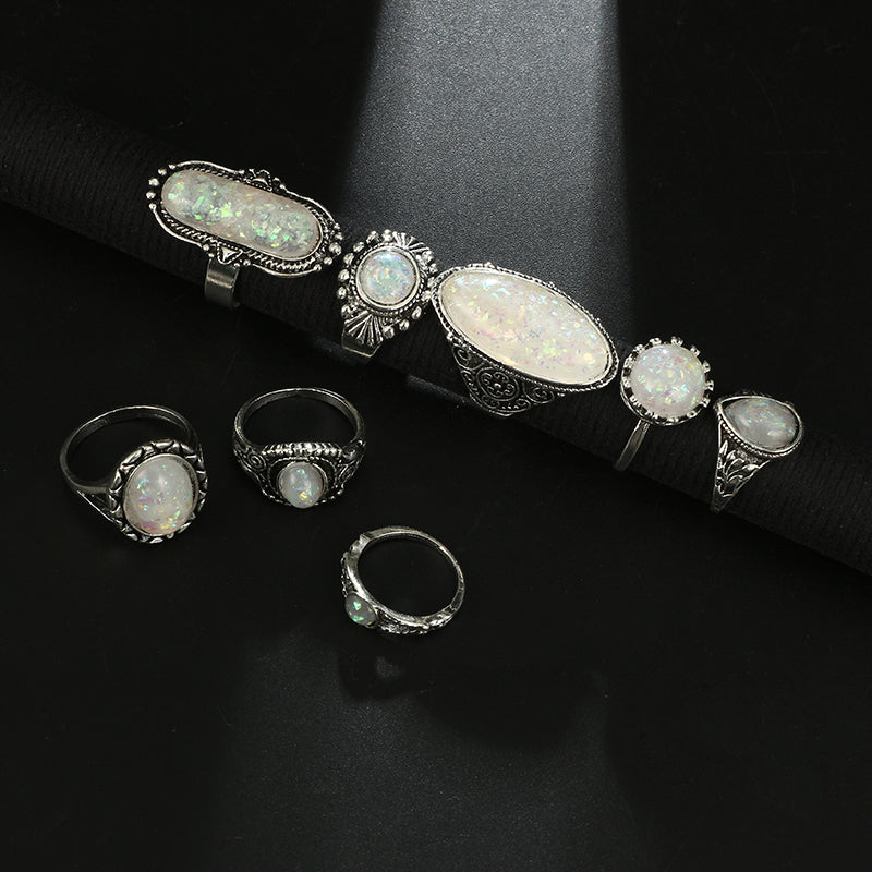 Opal Ring Set - DARK MOON