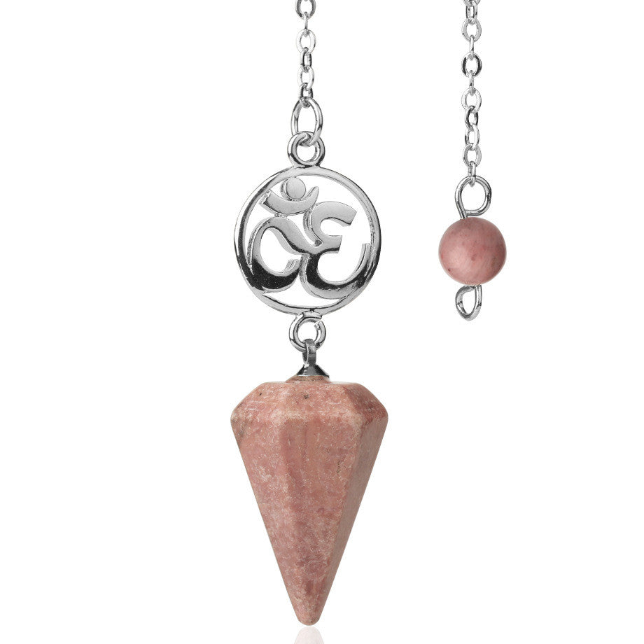 Crystal Pendulum with Om Charm - DARK MOON