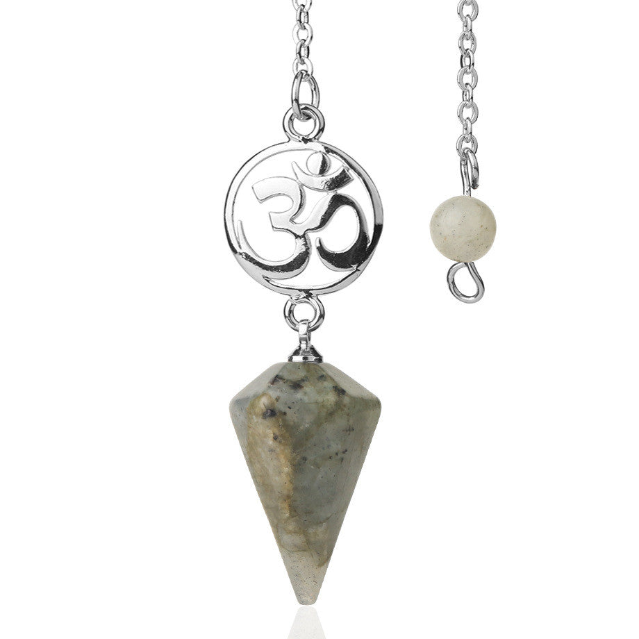 Crystal Pendulum with Om Charm - DARK MOON