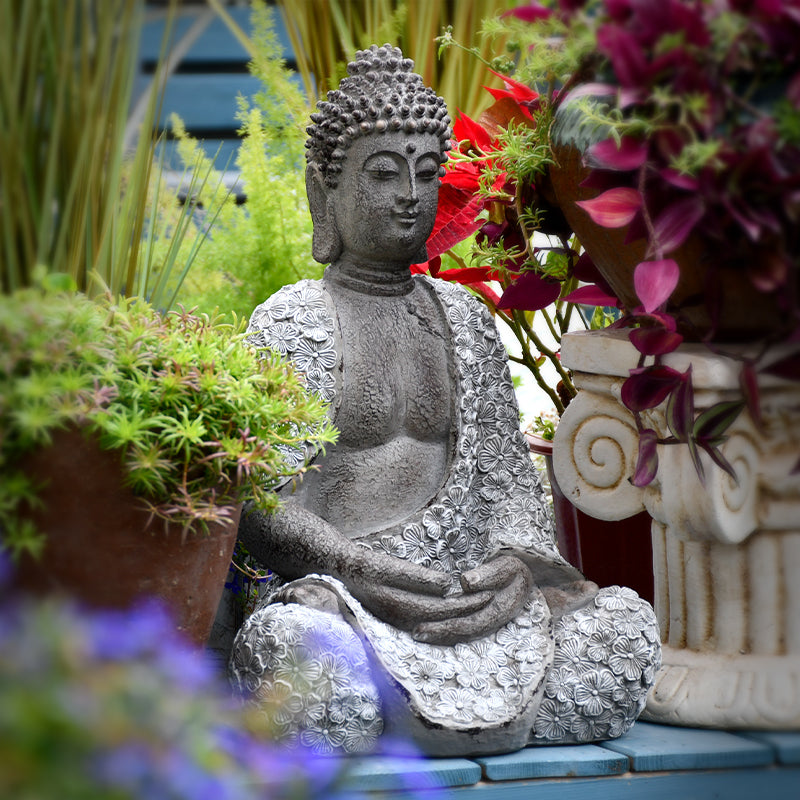 Large Gray Buddha Statue - DARK MOON