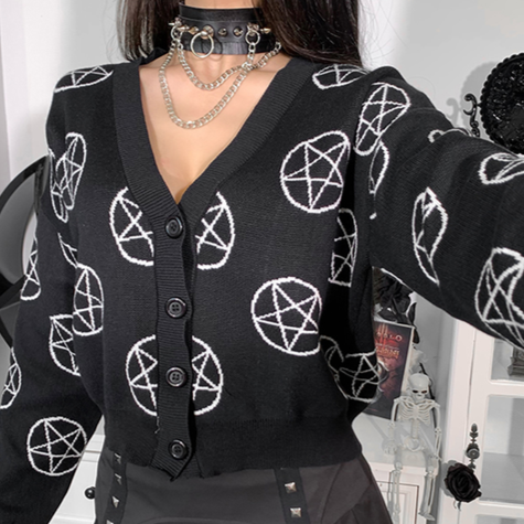 Pentagram Cardigan - DARK MOON