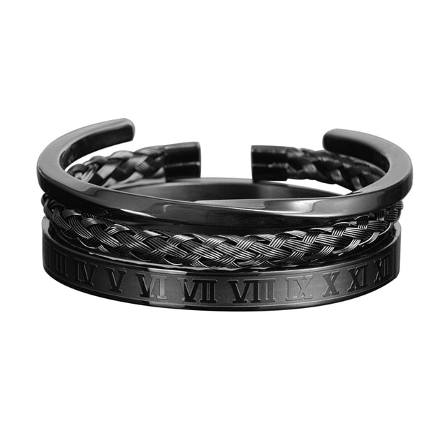 Roman Numeral Bracelet Set - DARK MOON