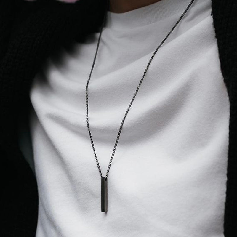 Rectangle Pendant Necklace - DARK MOON