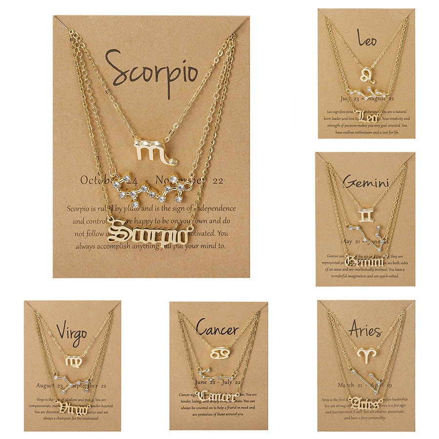 Zodiac Sign & Constellation Necklace - DARK MOON