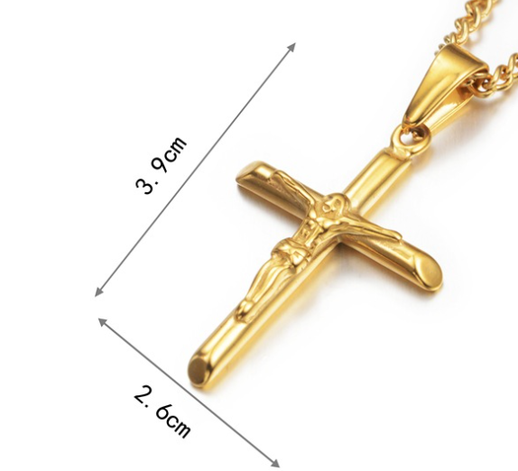 Gold Plated Crucifix Necklace - DARK MOON