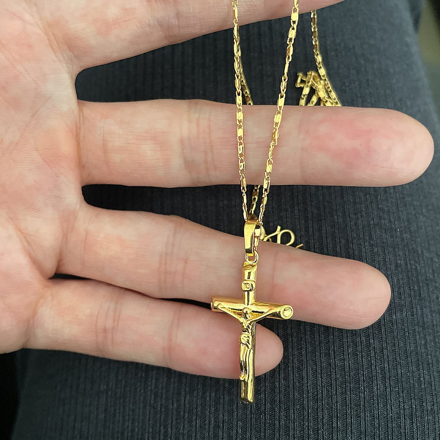 Gold Plated Crucifix Necklace - DARK MOON