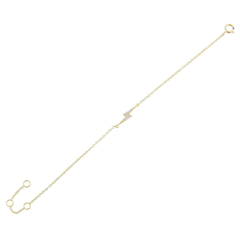 Lightning & Star Dainty Gold Bracelet - DARK MOON