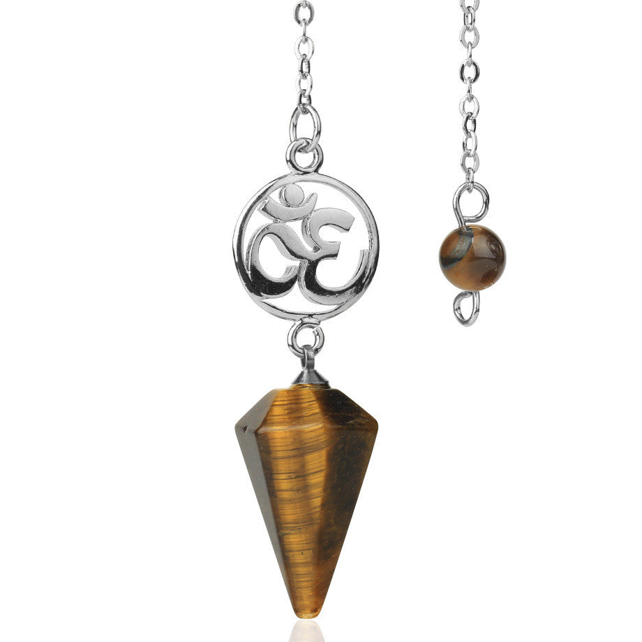 Crystal Pendulum with Om Charm - DARK MOON