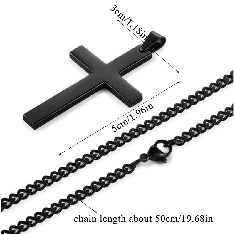 Metal Cross Necklace - DARK MOON