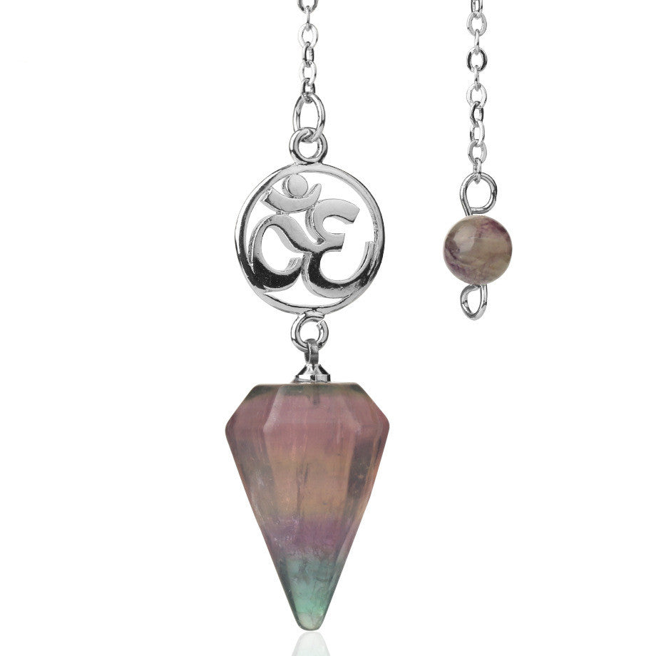 Crystal Pendulum with Om Charm - DARK MOON