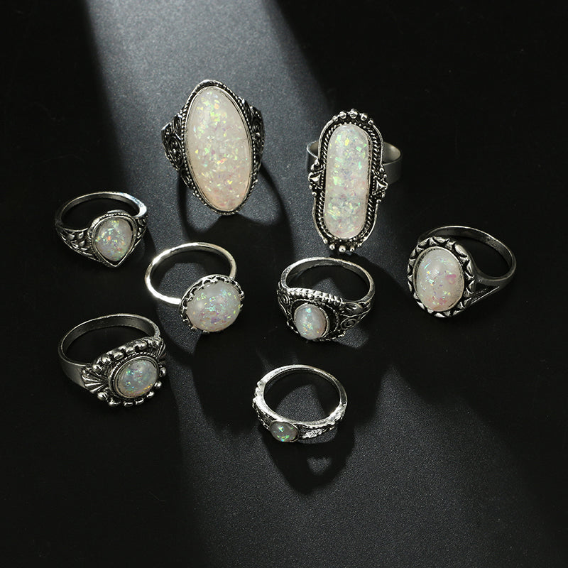 Opal Ring Set - DARK MOON