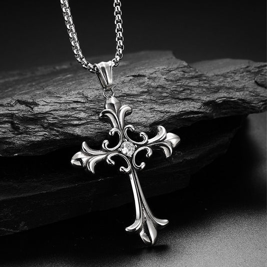 Victorian Cross Necklace - DARK MOON