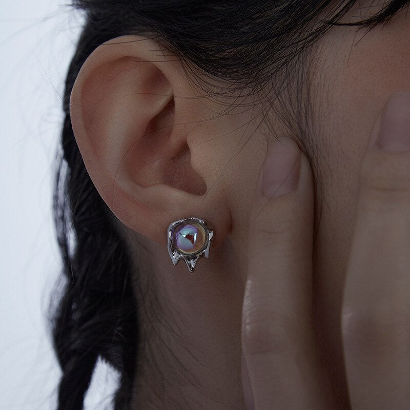 Moonstone Drip Earrings - DARK MOON