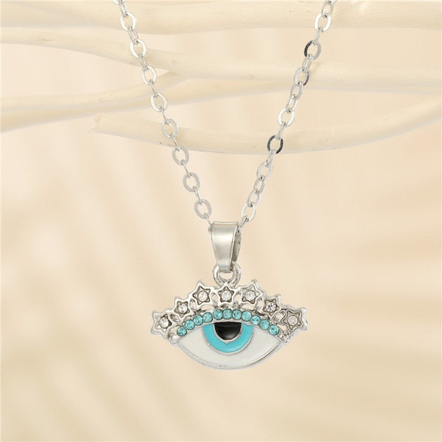 Crystal Evil Eye Necklace - DARK MOON