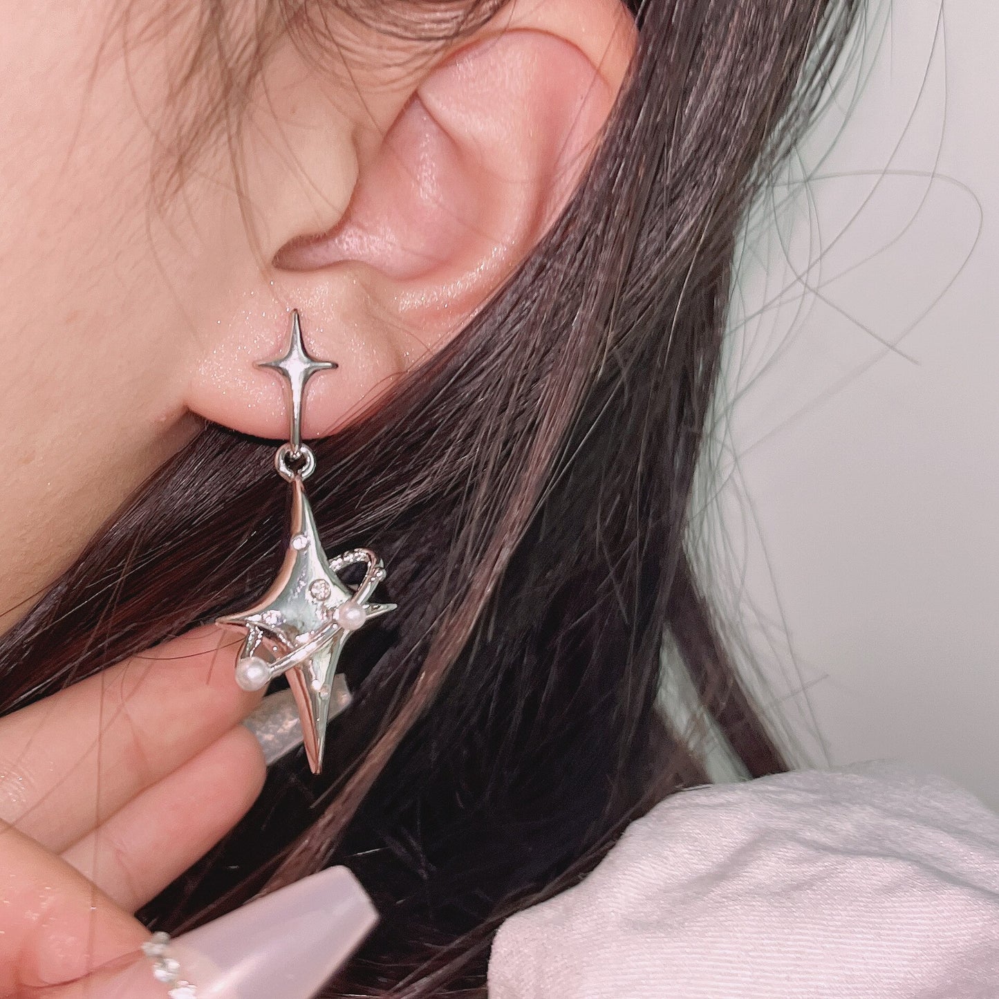 Sparkle Planet & Stars Earrings - DARK MOON