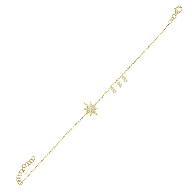 Lightning & Star Dainty Gold Bracelet - DARK MOON