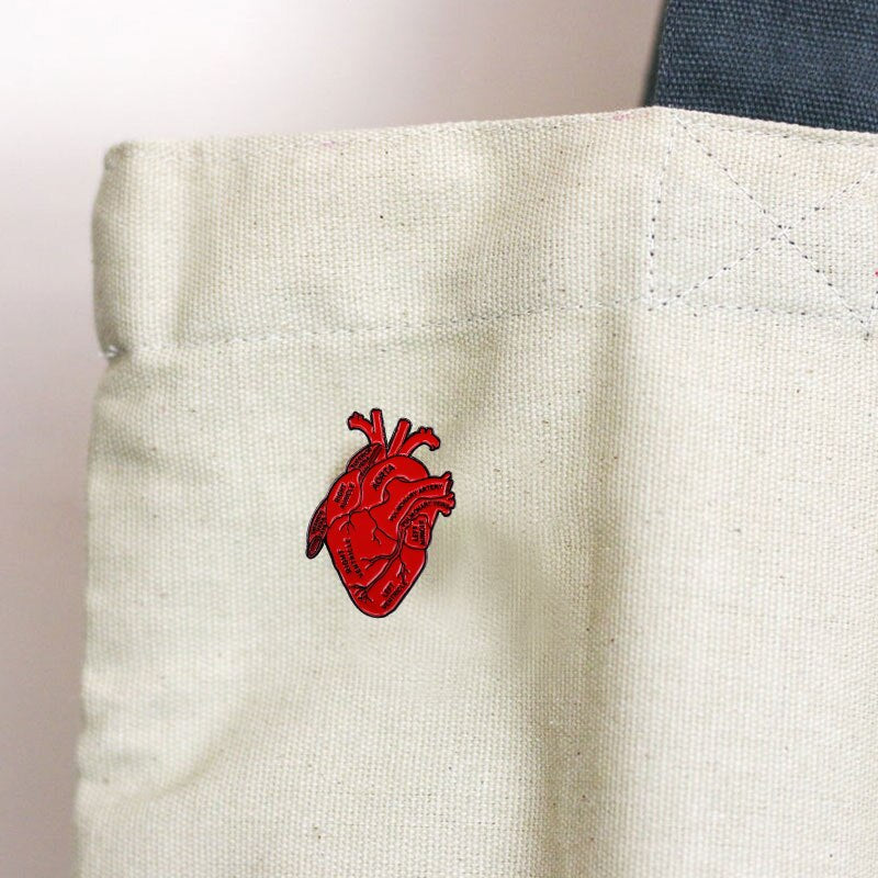 Anatomical Heart Enamel Pin - DARK MOON