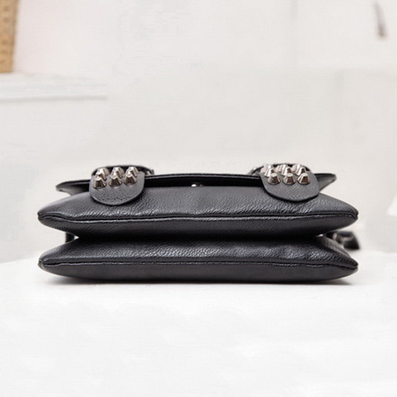 Skull & Stud Shoulder Bag - DARK MOON