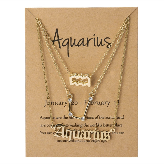 Zodiac Sign & Constellation Necklace - DARK MOON