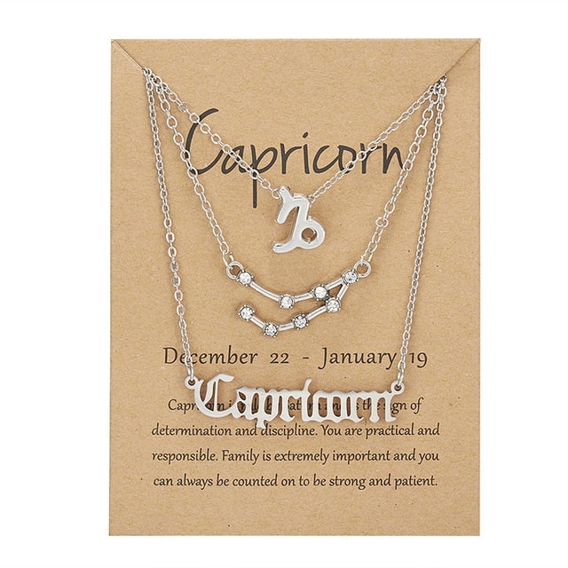 Zodiac Sign & Constellation Necklace - DARK MOON