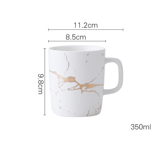 Marble & Gold Coffee Mugs - DARK MOON