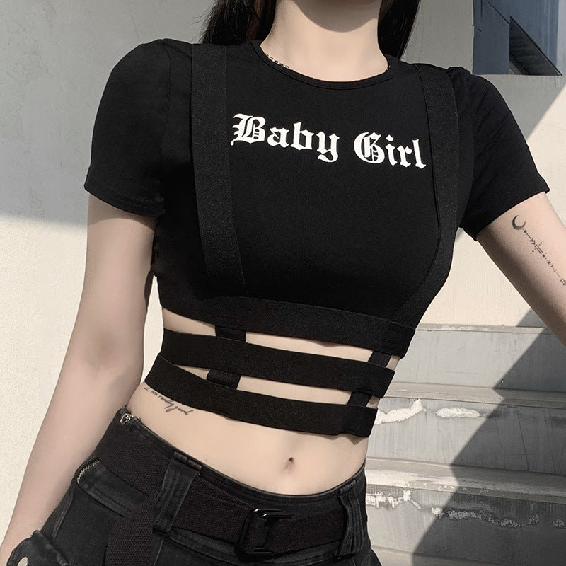 Baby Girl Harness Crop Top - DARK MOON